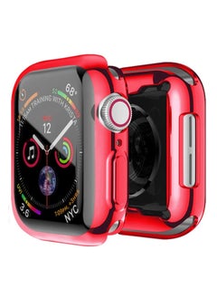 Hot Sale For Apple 7 Generation Watch Case Apple Watch7654321 Electroplated TPU All-inclusive Case-Color:Red-Exterior Dimension:38mm Carton Packaging