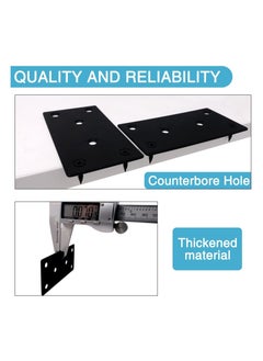 Generic 8PCS Black Flat Mending Plate Stainless Steel Flat Bracket with Holes Metal Straight Brace Repair Joining Fixing Bracket for Wood with Screws  - Image 4