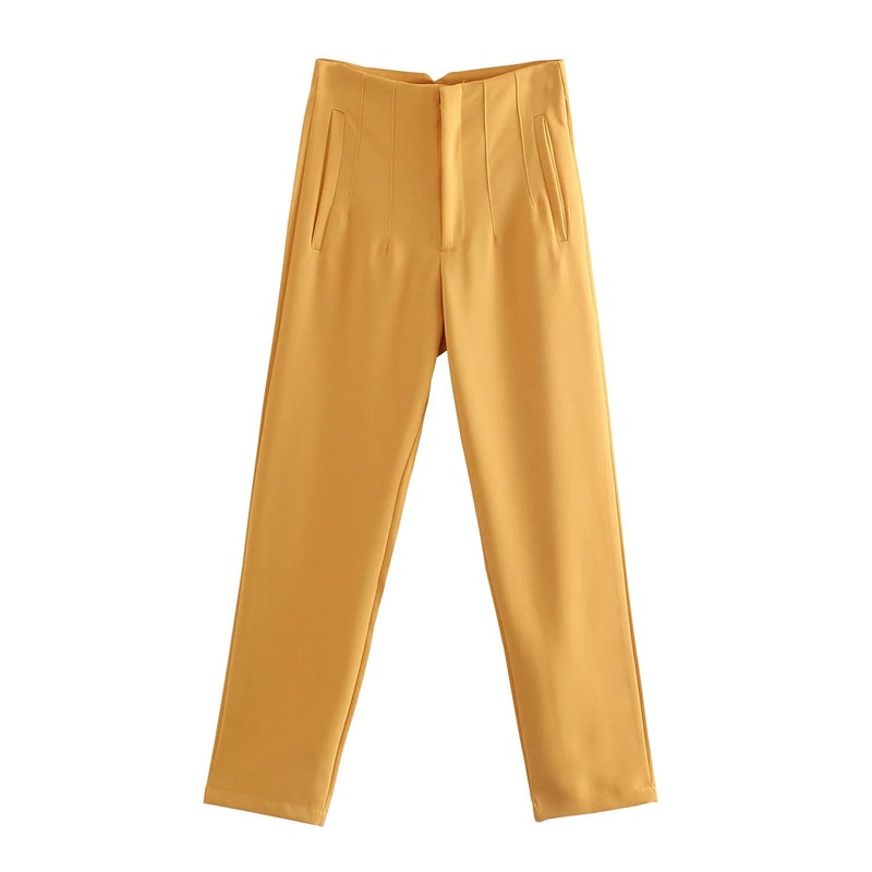 Foreign Trade 2022 European and American Autumn New Fashion Pendant High Waist Straight Harem Casual Suit Pants Women's 7901432 - Image 1