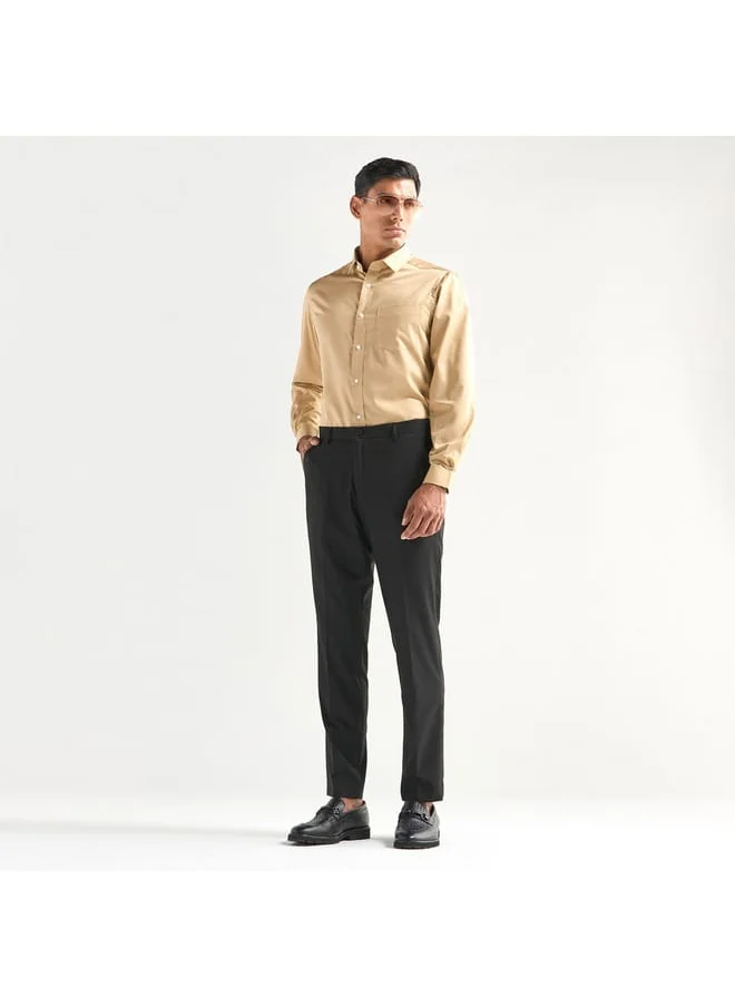 FAV Regular Fit Solid Shirt with Long Sleeves and Pocket