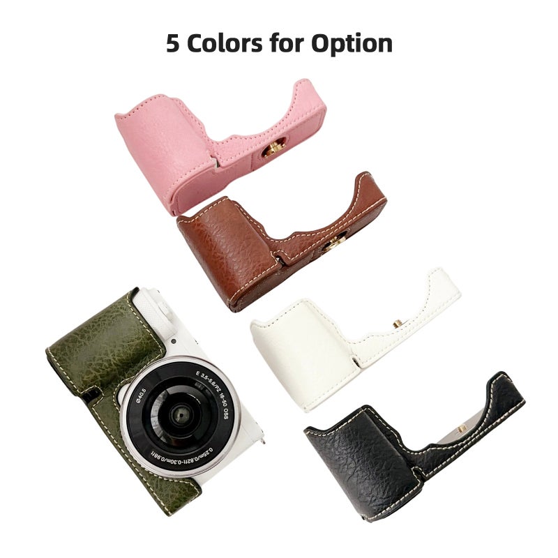 Camera Case for Sony ZVE10: White Premium Synthetic Leather - Perfect Fit Enhanced Grip for Mirrorless Camera Users - Image 5