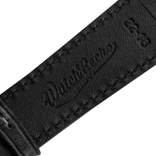 WatchGecko Vintage Highley Certified Genuine Italian Leather Replacement Watch Strap. Stylish and Durable Mens Wristwatch Strap. Padded for Comfort. Easy to fit. Black, 20 mm - Image 4