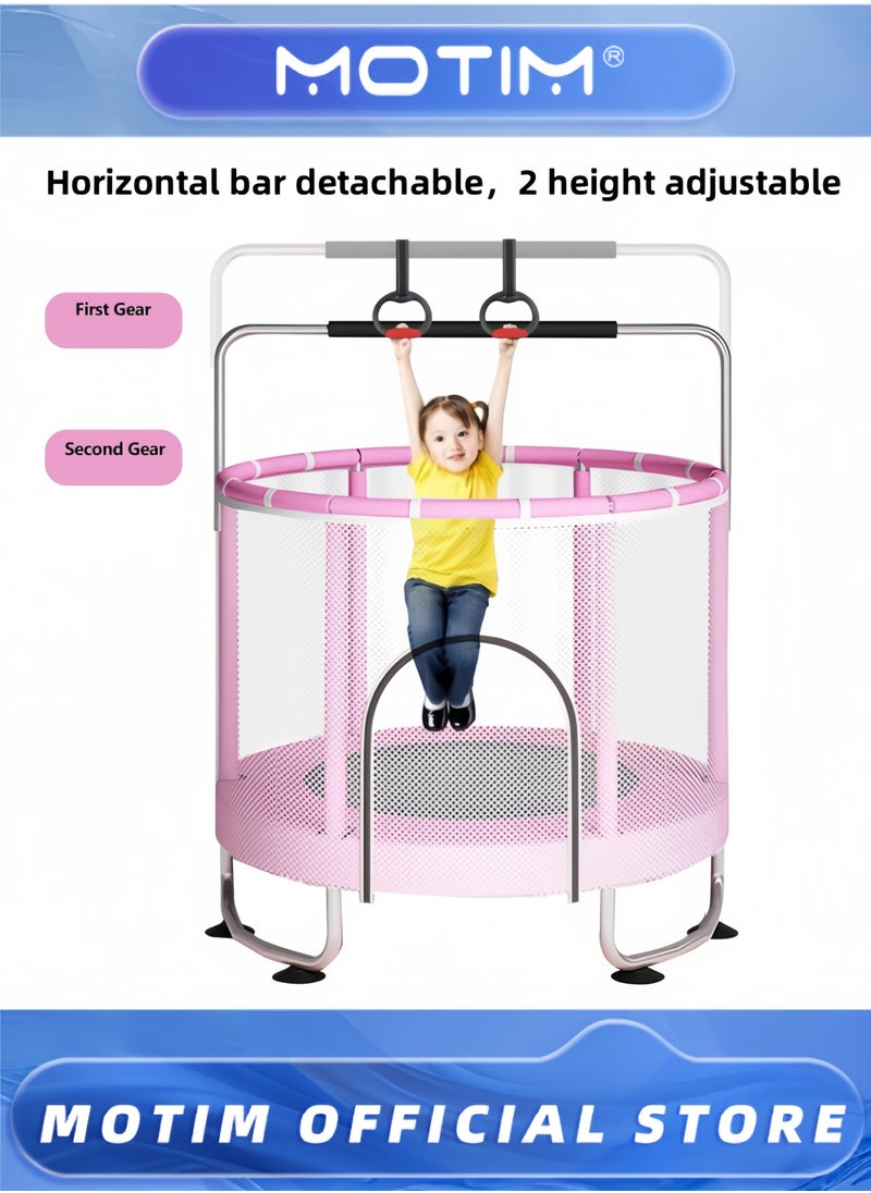 Motim Trampoline for Kids Indoor Outdoor Toddler Trampoline with Enclosure Net Update Safety Upper Ring Reinforcement with Basketball Hoop Baby Trampoline Toys Birthday Gifts for Kids  - Image 4