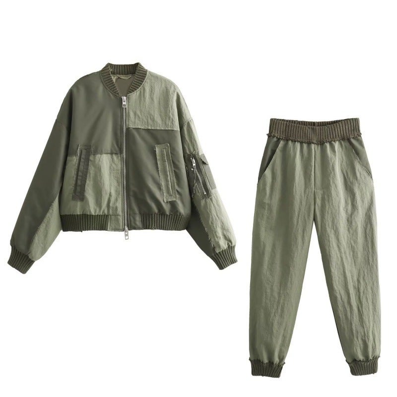 New Autumn Patchwork Jacket and Pant Set Women Top - Image 5