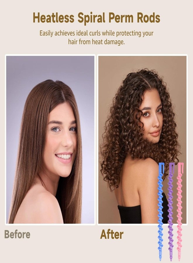 مجموعة 100 قطعة من بكرات تجعيد الشعر الحلزونية بدون حرارة مع مشابك - بكرات بلاستيكية للشعر الطويل، ألوان عشوائية - Image 2