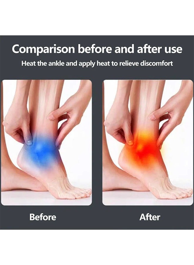 Electric Heated Ankle Wrap, Therapy Heat  Ankle Warmer Foot Wrap with 3 Temperature Settings for Ankle Sprain, Achilles Tendonitis, Pain Relief, USB Charger