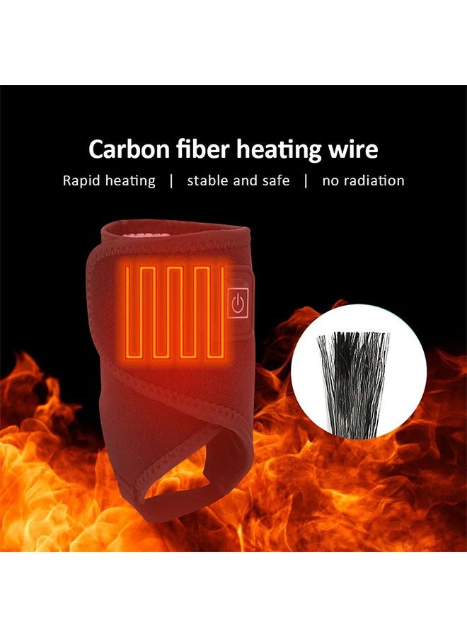 Electric Heated Ankle Wrap, Therapy Heat  Ankle Warmer Foot Wrap with 3 Temperature Settings for Ankle Sprain, Achilles Tendonitis, Pain Relief, USB Charger