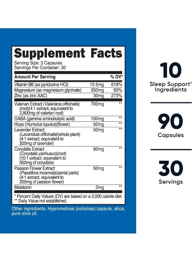 Nutricost Sleep Aid Complex 1330mg Serving (90 Capsules) - Image 2