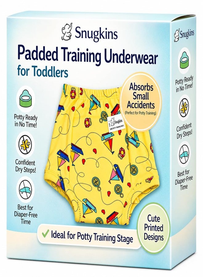 SNUGKINS Potty Training Pull-up Pants | Padded Underwears for Babies/Kids/Toddlers. (in, Age, 9 Months, 12 Months, Pack of 1 - Sailing Hearts) - Image 1