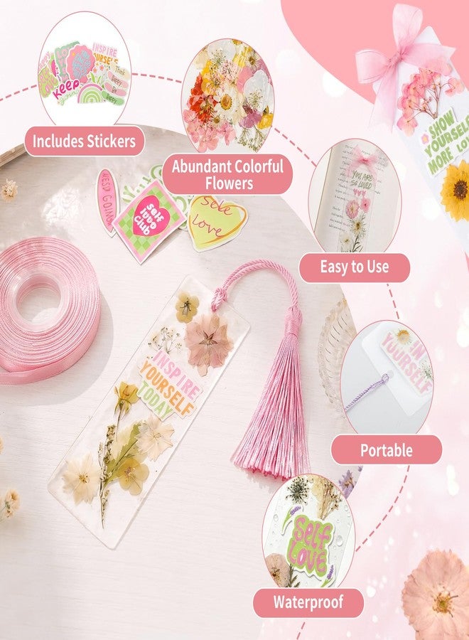 WAFRA Pressed Flower Bookmark Kit,233Pcs Dried Flower Book Mark Making Kits,Includes 80 Dried Flowers,50 Laminating Pouches,50 Tassle and Puncher,Handmade Craft Gift DIY Bookmarks for Women Girl Book Lovers - Image 3