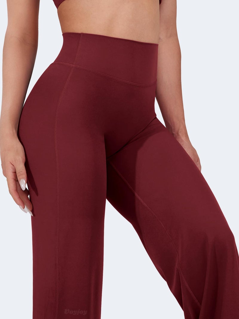 VOYJOY Straight Leggings Bottoms Wide Leg Pants for Women 29"/ 31.5"/33"/35" High Waist Stretch Casual Sweatpants - Image 2
