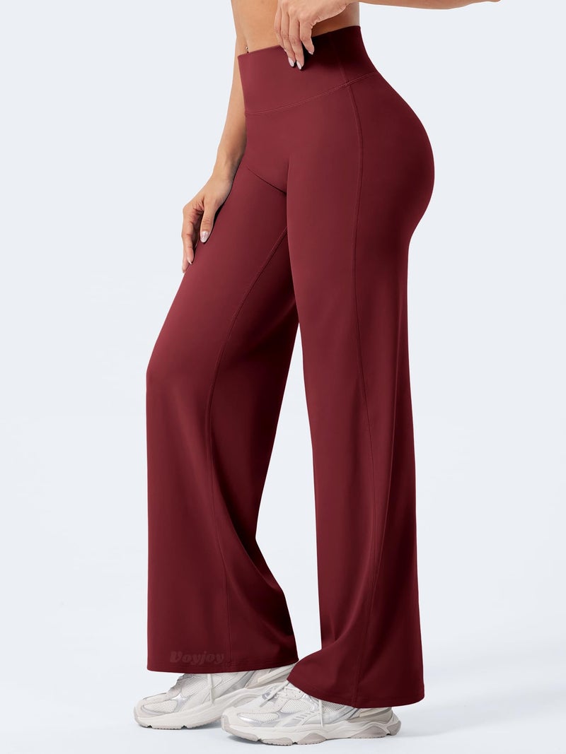 VOYJOY Straight Leggings Bottoms Wide Leg Pants for Women 29"/ 31.5"/33"/35" High Waist Stretch Casual Sweatpants - Image 5