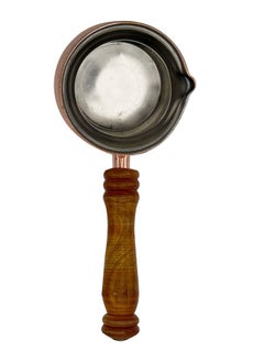 Majestic Majestic Copper Turkish Coffee Pot – Capacity: 430 ml (Small Size) – Handcrafted with Wooden Handle, Perfect for Turkish Coffee, Arabic Coffee, Tea, Milk, and Hot Beverages  - Image 2