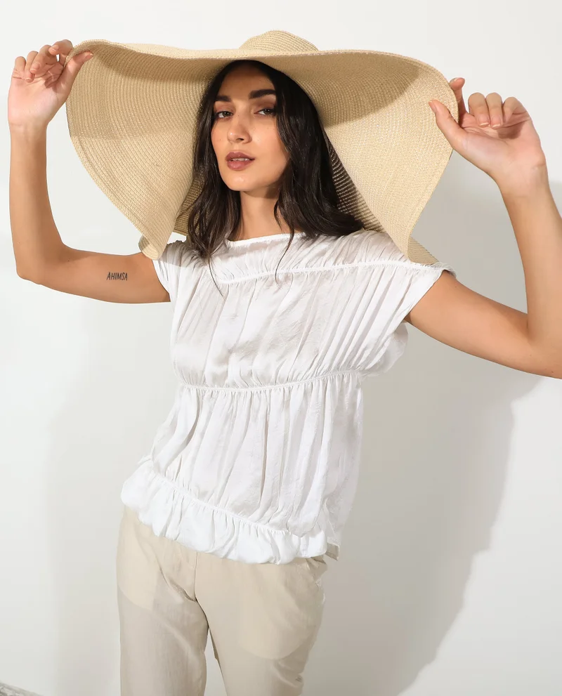 Rareism Women's Relaxed Gathered Top