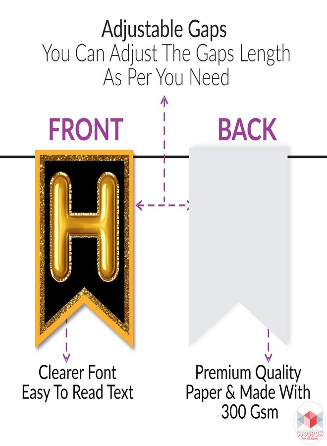 Wobbox 35th Happy Birthday Banner, 35th Happy Birthday Decoration Items (Brown) (FP4553) - Image 2