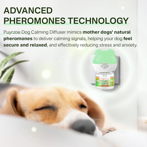 puyrzoe Dog Calming Diffuser with Timing Functions, 6-in-1 Dog Anxiety Relief Diffuser Kit, 120-Day Anxiety Relief, Stress Relaxation Pheromones Calming for All Dogs (2 Diffusers + 4 Refills) - Image 4