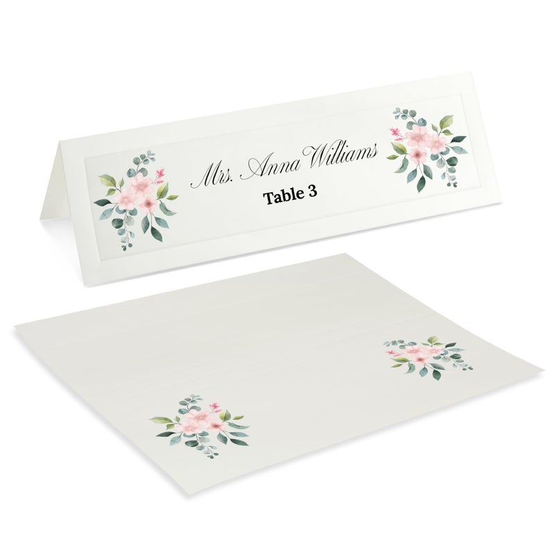 Sustainable Greetings Blank Foldover Place Cards - Printable Cardstock for Inkjet & Laser - Wedding Seating Chart & Buffet Label - Table Name Card & Name Tag - 3.5 x 11 in, White, Pack of 60 - Image 3