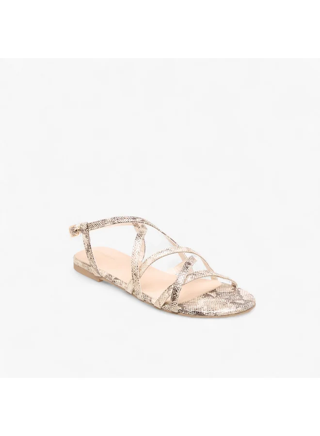 فلورا بيلا من شو إكسبرس Women Solid Criss Cross Sandals with Buckle Closure