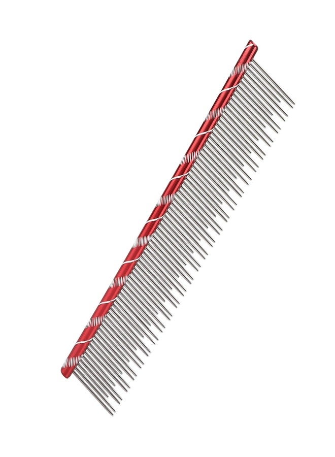 Zerodis Pet Hair Removal Comb, Reusable Stainless Steel, Comfortable Grooming Comb for Cats & Dogs, Red - Image 2