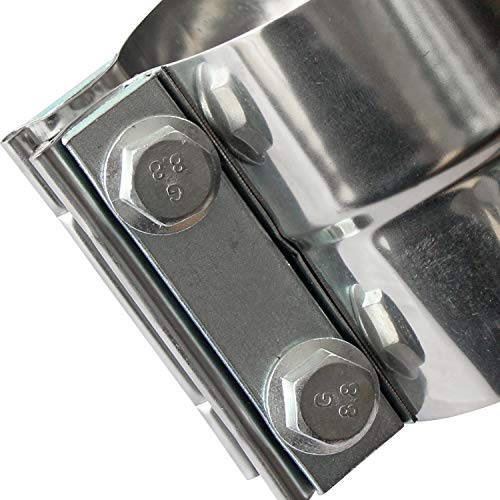 LEDAUT Exhaust Band Clamps 5" Lap Joint - Stainless Steel With 1 Block 2Pcs For 5" Od To 5" Id Exhaust Pipe, Muffler, Elbow And Exhaust Tubing Connection(2 Pack) - Image 4