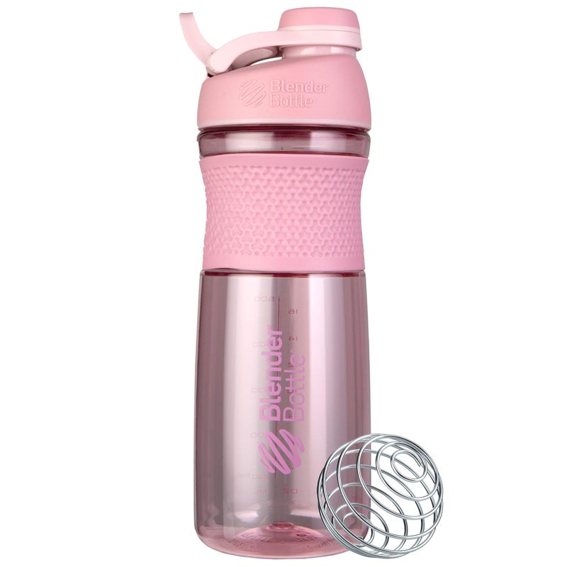 BlenderBottle SportMixer Shaker Bottle Perfect for Protein Shakes and Pre Workout, 28-Ounce, Rose - Image 1