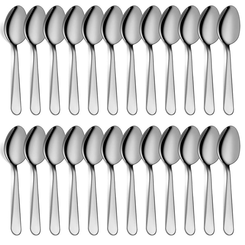 Teaspoons Set of 24 6 inch Stainless Steel Tea Spoons Food grade Cutlery Spoons Set for Tea Coffee Use for Home Kitchen Restaurant Dishwasher Safe