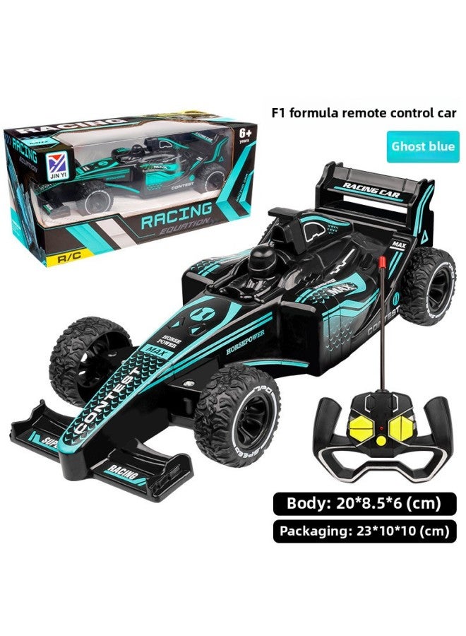 Loquat Formula F1 Drift Racing Off-road Remote Control Car Four-channel Driving Charging Light Moving Children's Toy Model Car-Color:F1 Formula Remote Control Car-with Your Own Battery 【ghost Blue】 - Image 1