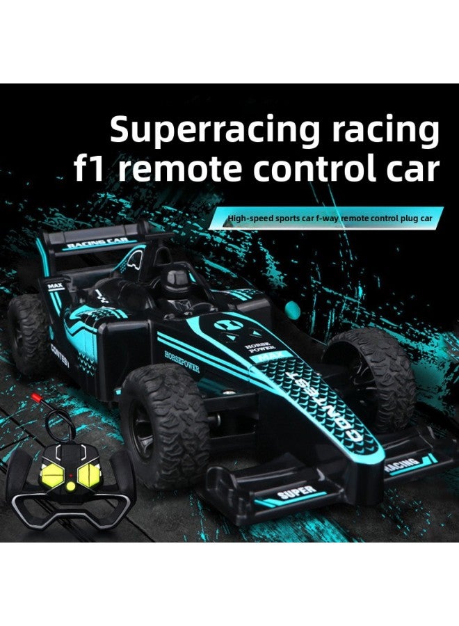 Loquat Formula F1 Drift Racing Off-road Remote Control Car Four-channel Driving Charging Light Moving Children's Toy Model Car-Color:F1 Formula Remote Control Car-with Your Own Battery 【ghost Blue】 - Image 5