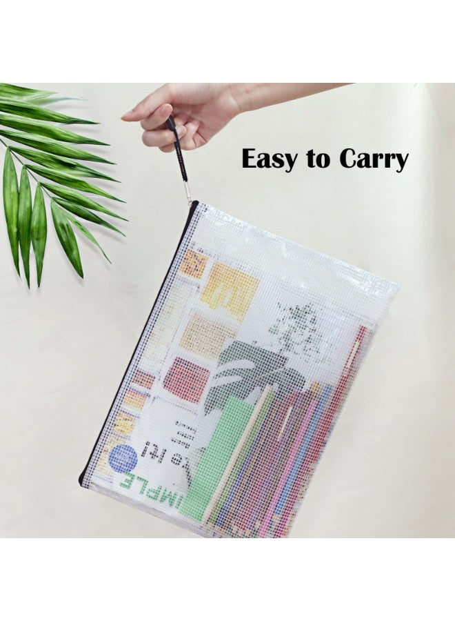 Blythornix A4 Size File Folders with Zipper, Plastic File Pockets Organizer with Zip Waterproof, Pouch Document Mesh Bag for Paper Storage, Multicolour File Jackets 10 Packs - Image 2