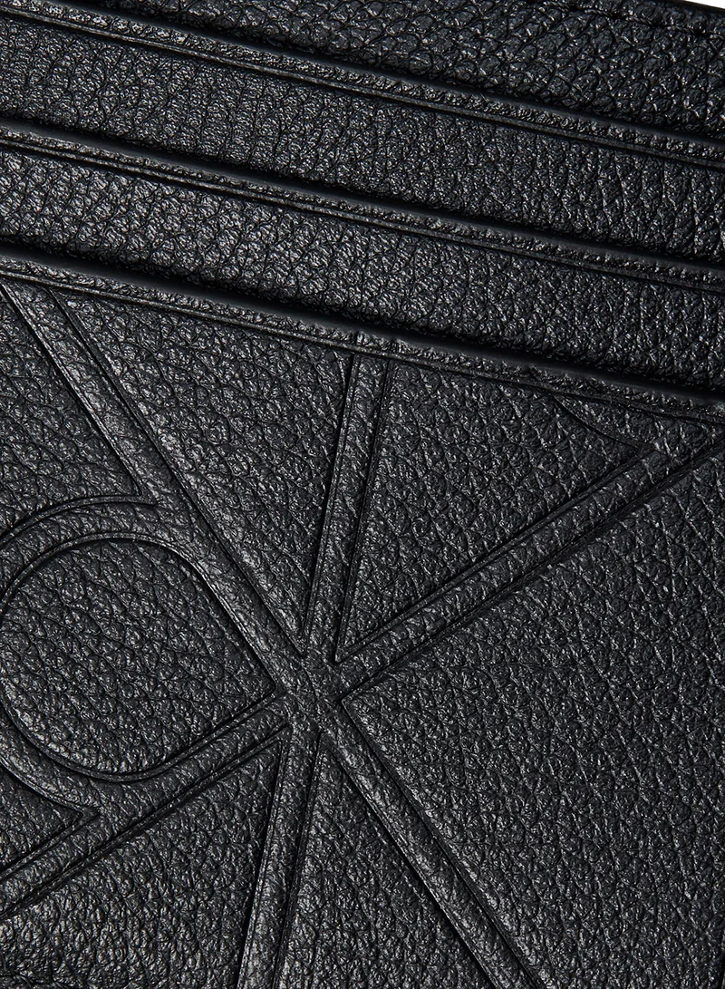 Calvin Klein Black Full-Grain Leather RFID Zip Cardholder for Men | Best Price UAE