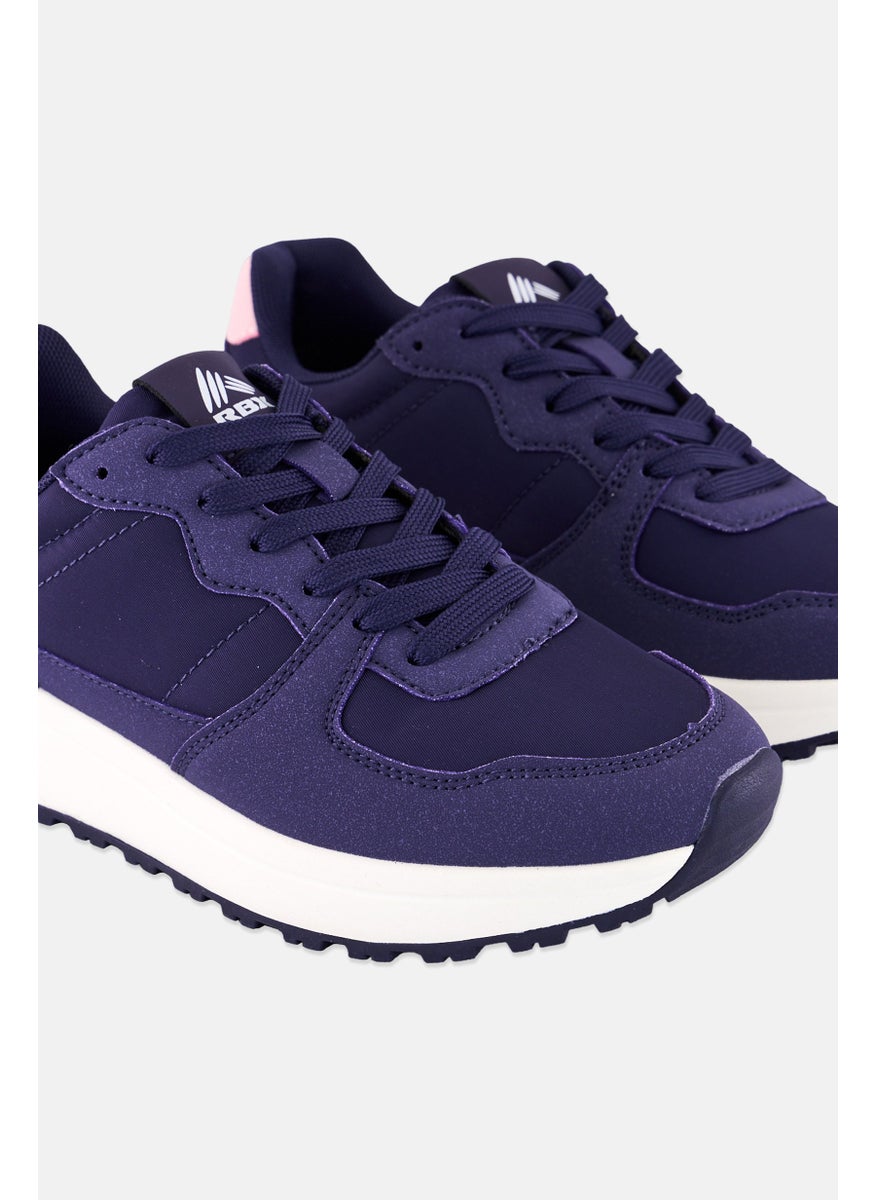 RBX Women Brand Logo Lace Up Outdoor Shoes, Dark Purple  - Image 4