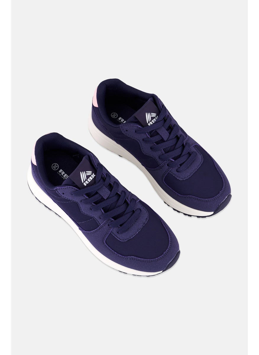 RBX Women Brand Logo Lace Up Outdoor Shoes, Dark Purple  - Image 3