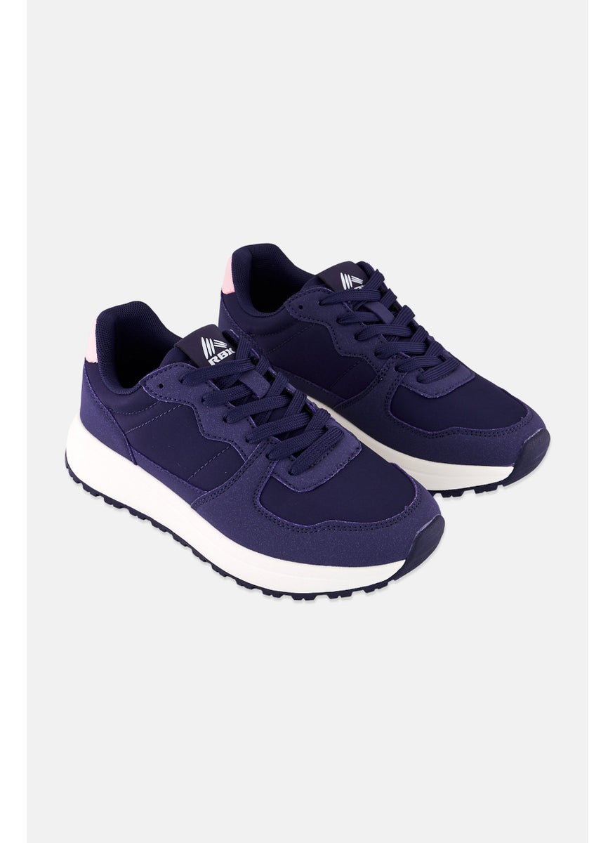 RBX Women Brand Logo Lace Up Outdoor Shoes, Dark Purple  - Image 1
