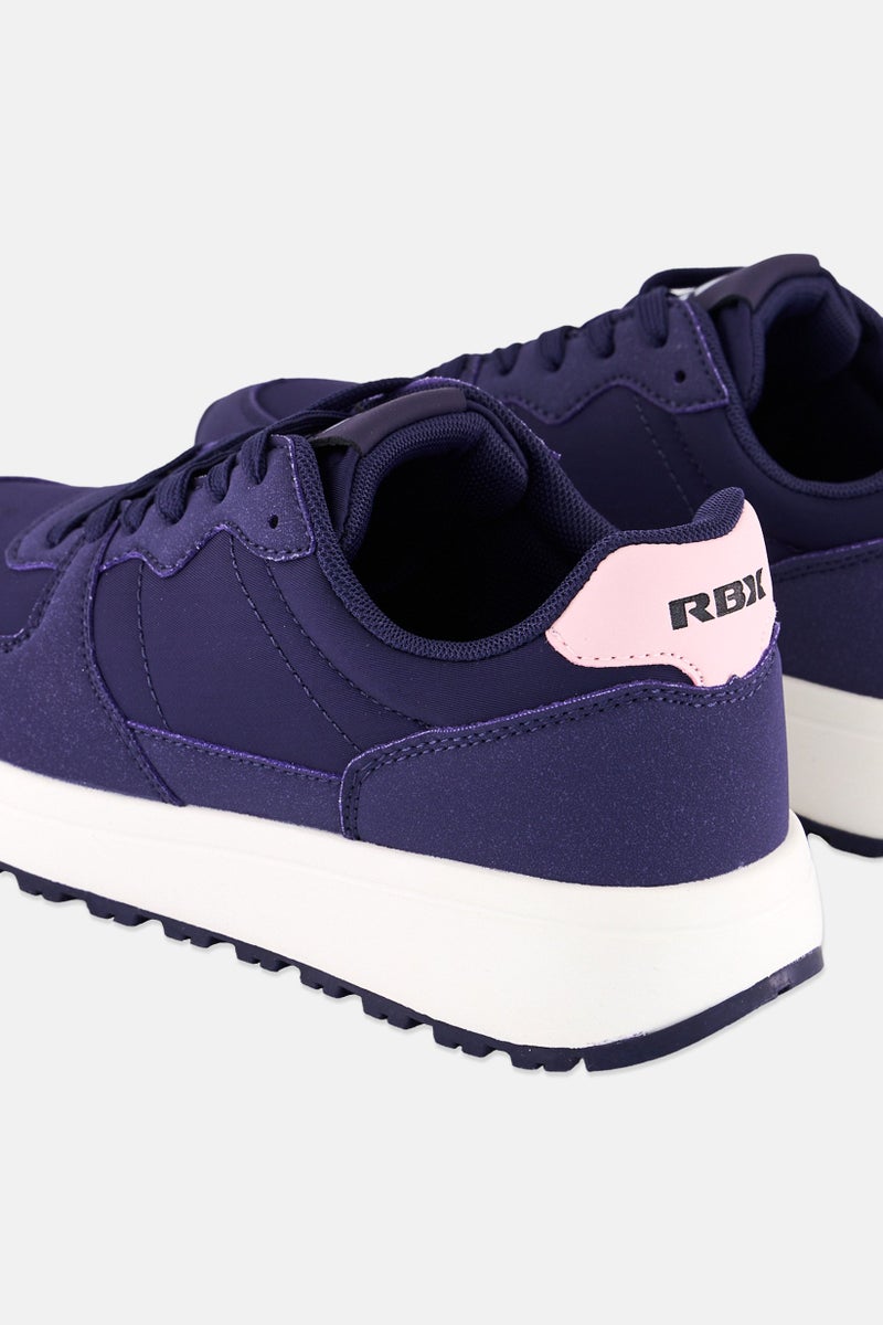 RBX Women Brand Logo Lace Up Outdoor Shoes, Dark Purple - Image 2