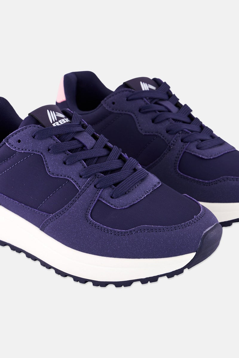 RBX Women Brand Logo Lace Up Outdoor Shoes, Dark Purple - Image 4