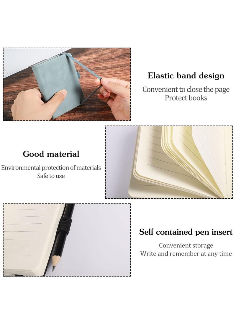 Arabest 3 Pack Mini Notebooks, Small Leather Pocket Journal, A7 Business Notebook for Students School Office Diary Subject Writing Supplies  - Image 2