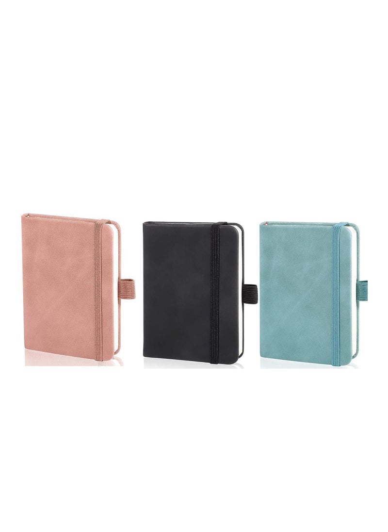 Arabest 3 Pack Mini Notebooks, Small Leather Pocket Journal, A7 Business Notebook for Students School Office Diary Subject Writing Supplies  - Image 1