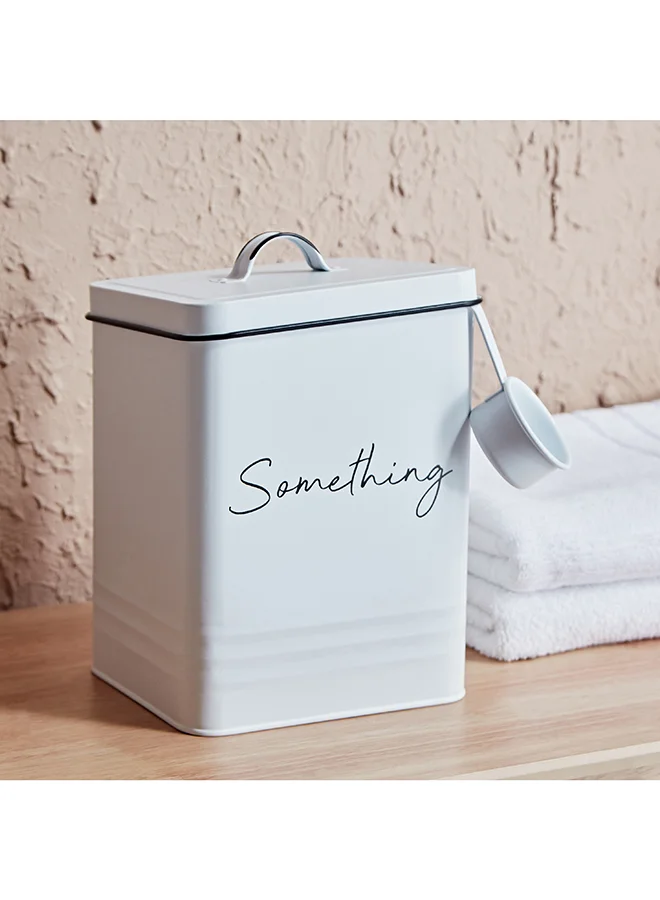 Home Box Vintage Washing Powder Storage Box with Lid and Scoop 18 x 25.5 x 15.5 cm