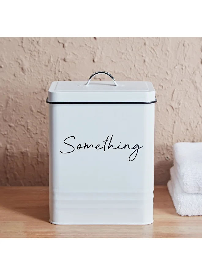 هوم بوكس صندوق تخزين مسحوق الغسيل بنمط عتيق مع غطاء ومغرفة 18 × 25.5 × 15.5 سم