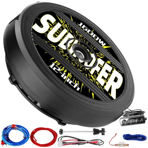 WDiYA 12" Active Spare Tire Subwoofer - 1600W Power, Plug & Play Car Subwoofer with Remote Control | Specifically Designed for Spare Tire Well | Deep Bass Car Amplifier Audio System, Easy Installation - Image 1