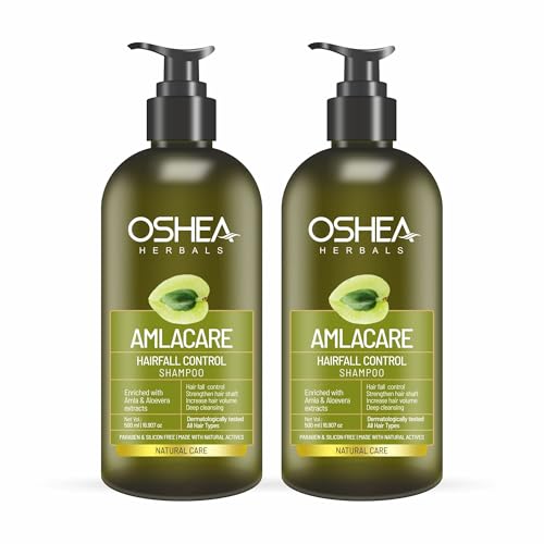 Oshea Herbals Amlacare Hairfall Control Shampoo for Men & Women | Strengthens Hair, Reduces Hairfall & Dandruff | Enriched with Aloe Vera & Amla Extracts - 500 ml (Pack of 2) - Image 1