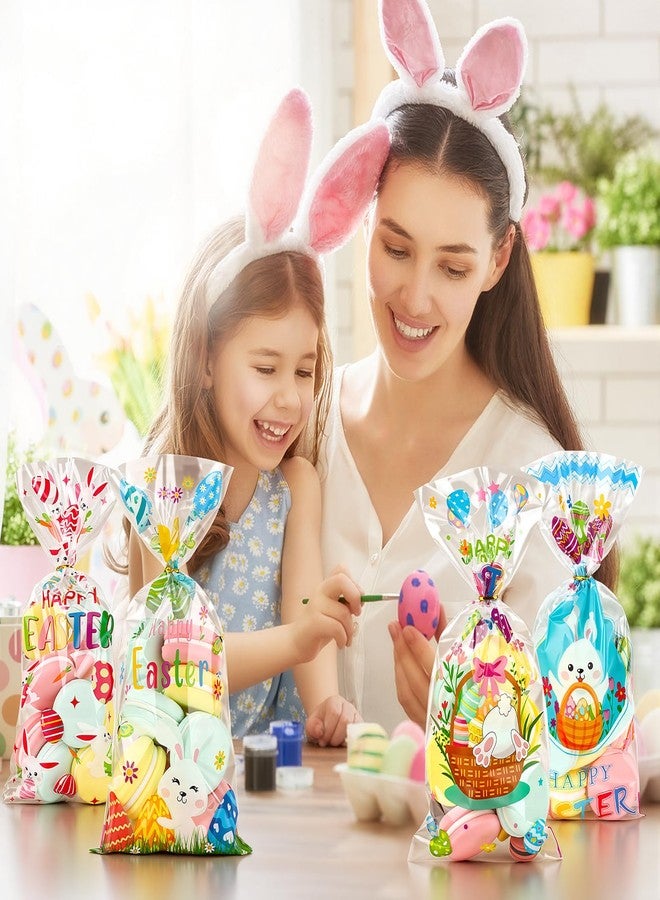 Atiloy 100 PCS Easter Treat Bags Happy Easter Goodie Bags Cellophane Candy Bag Bunny Egg Treat Bag for Easters Basket Decorations Easters Holiday Party Favors Supplies Gift Giving Wrap - Image 5