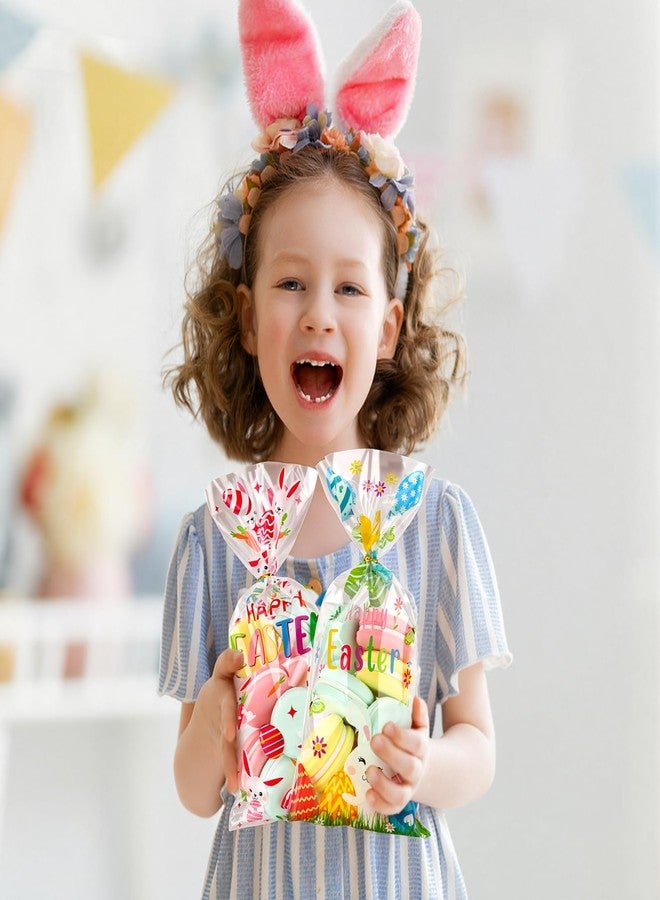 Atiloy 100 PCS Easter Treat Bags Happy Easter Goodie Bags Cellophane Candy Bag Bunny Egg Treat Bag for Easters Basket Decorations Easters Holiday Party Favors Supplies Gift Giving Wrap - Image 3