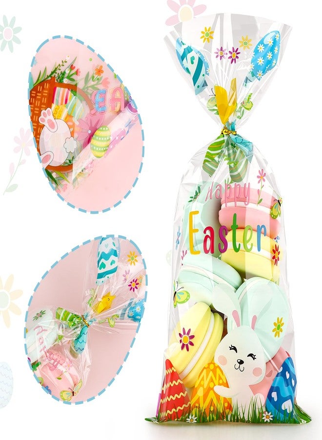 Atiloy 100 PCS Easter Treat Bags Happy Easter Goodie Bags Cellophane Candy Bag Bunny Egg Treat Bag for Easters Basket Decorations Easters Holiday Party Favors Supplies Gift Giving Wrap - Image 4