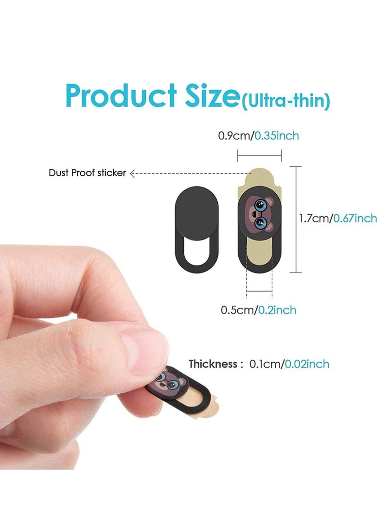 Captaintech Webcam Camera Cover Slide 0.02-inch Ultra-thin Cute Pattern Camera Cover for Macbook, Imac, Laptop, Pc, Ipad, Iphone, Smartphone, Protect Your Visual Privacy (bears-black) - Image 5