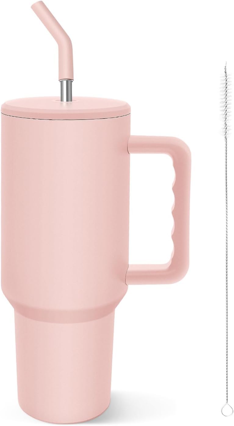 S SMITEX Smitex Stainless Steel Tumbler with Lid and Straw Vacuum Insulated Tumbler Double Wall Leak Proof Tumbler for Office Gym Traveling Tea Rose 1200ml 40 oz - Image 1