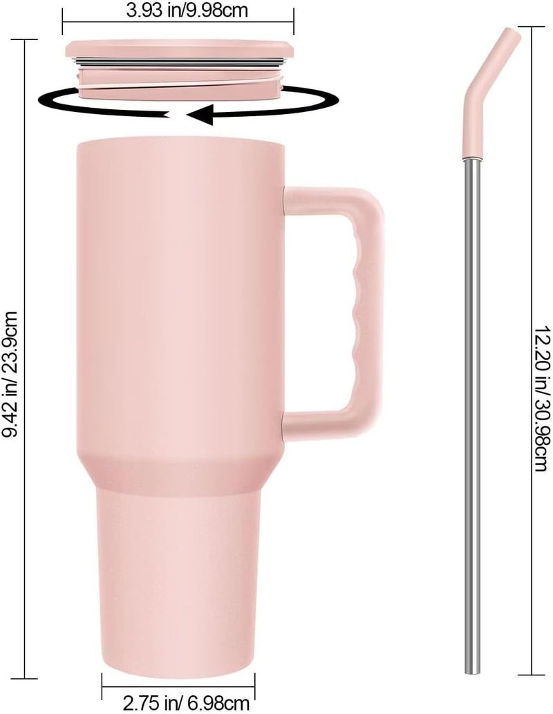 S SMITEX Smitex Stainless Steel Tumbler with Lid and Straw Vacuum Insulated Tumbler Double Wall Leak Proof Tumbler for Office Gym Traveling Tea Rose 1200ml 40 oz - Image 2