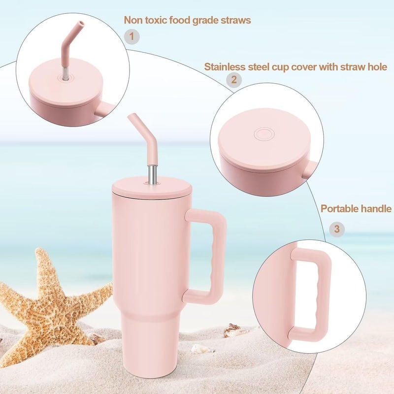 S SMITEX Smitex Stainless Steel Tumbler with Lid and Straw Vacuum Insulated Tumbler Double Wall Leak Proof Tumbler for Office Gym Traveling Tea Rose 1200ml 40 oz - Image 5