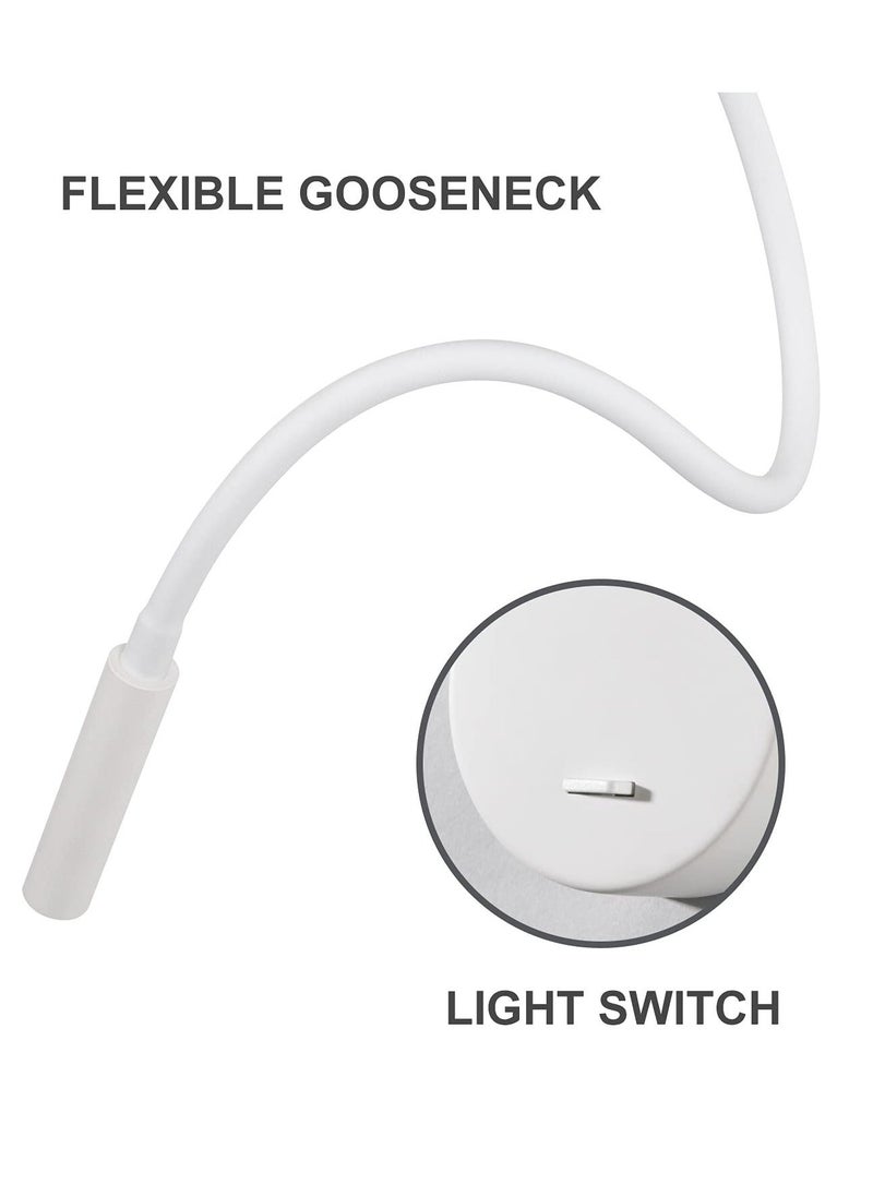 Generic - Gooseneck Wall Reading Light, LED Warm White Reading Wall Lamp Wall Mounted LED Reading Lamp Adjustable LED Wall Reading Light 3000K Wall Lamp with Switch for Bed Books Bedroom Living Room - Image 1