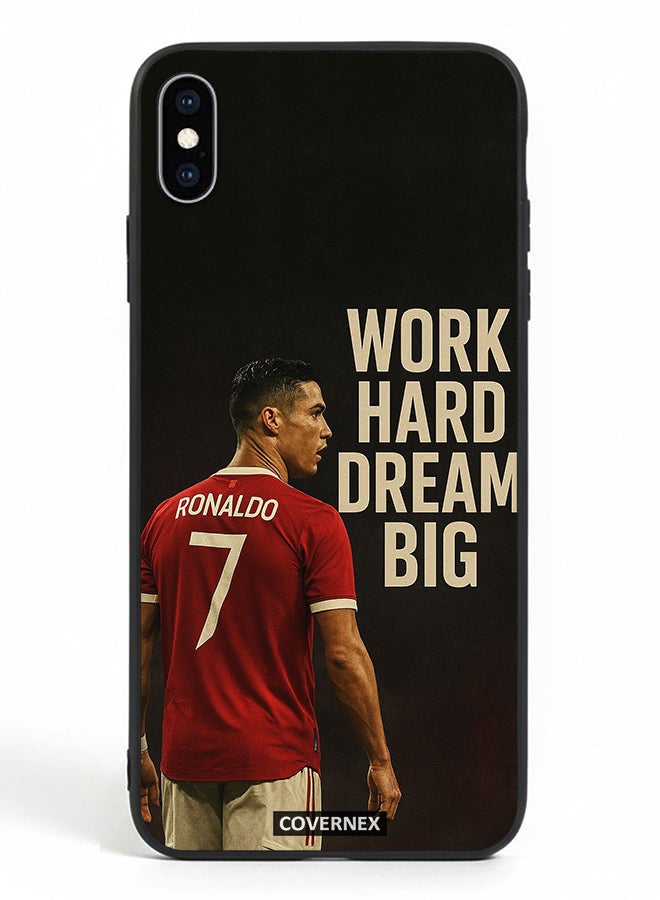 Covernex Apple iPhone Xs Max Protective Case Cover Printed Featuring Work Hard Dream Big CR7 - Image 2